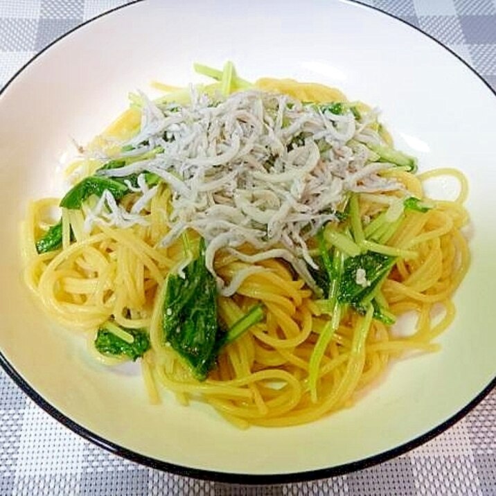 水菜としらすの和風パスタ